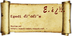 Egedi Ádám névjegykártya